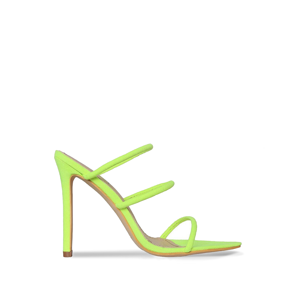 Neon green open toe heels best sale