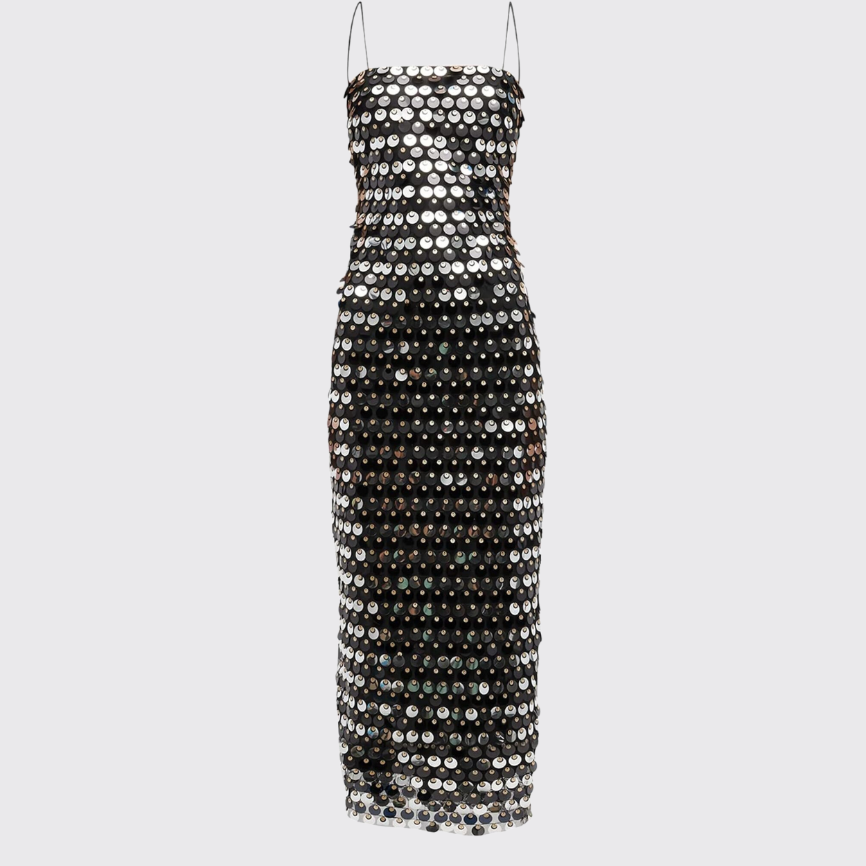 Black Sequin-embellished Midi Dress