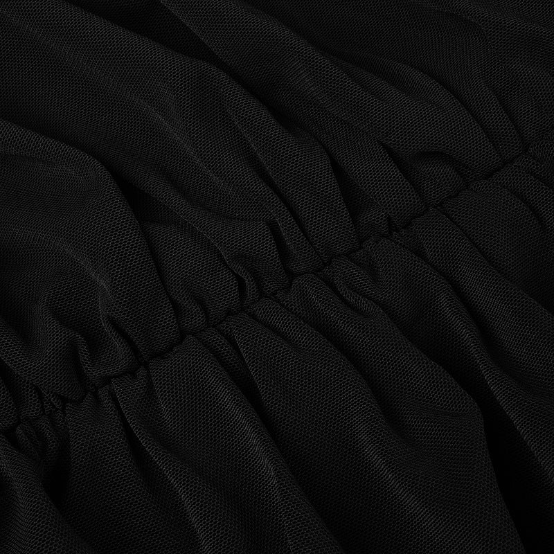 Black Signature Ruched Mini Dress