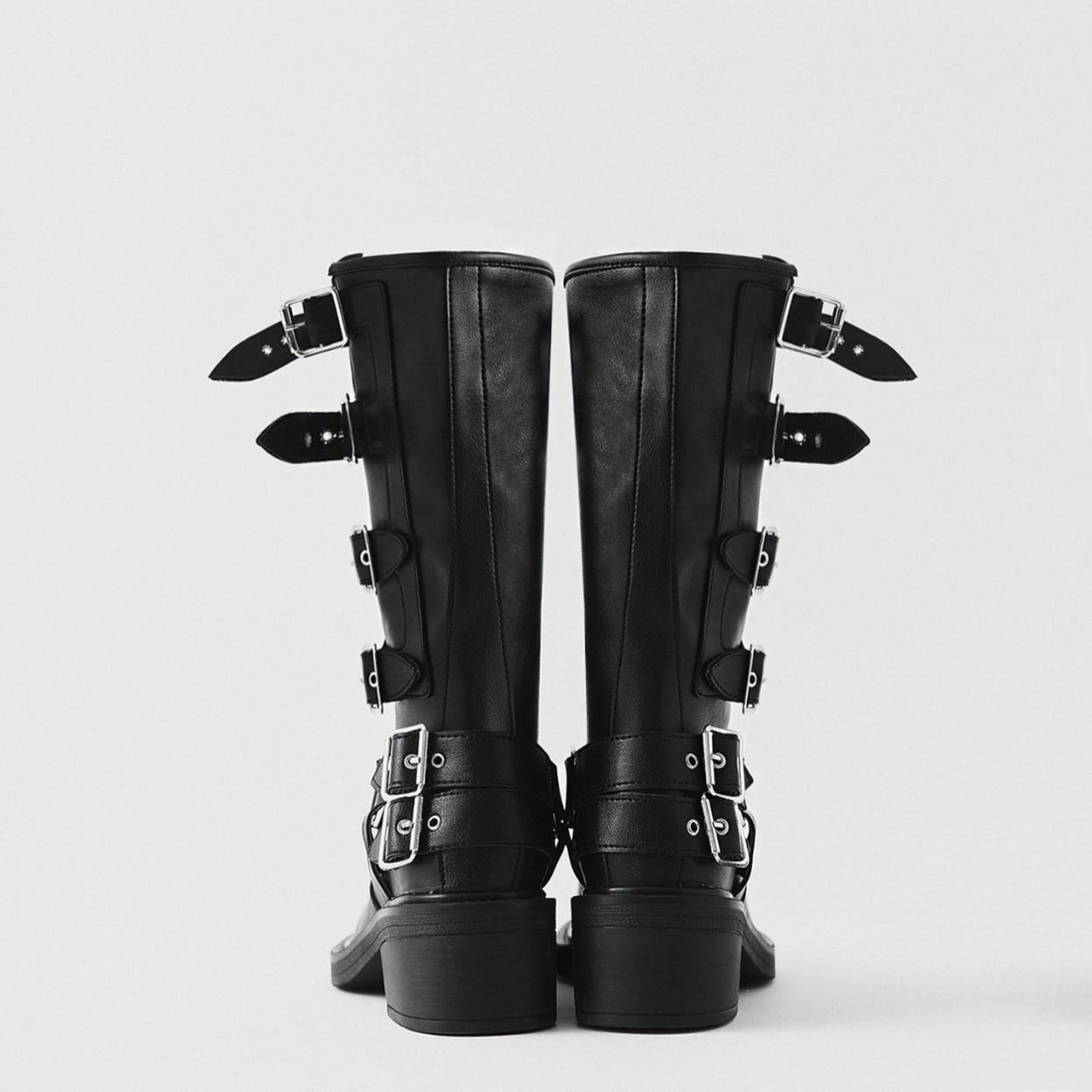 Black Leather biker boots