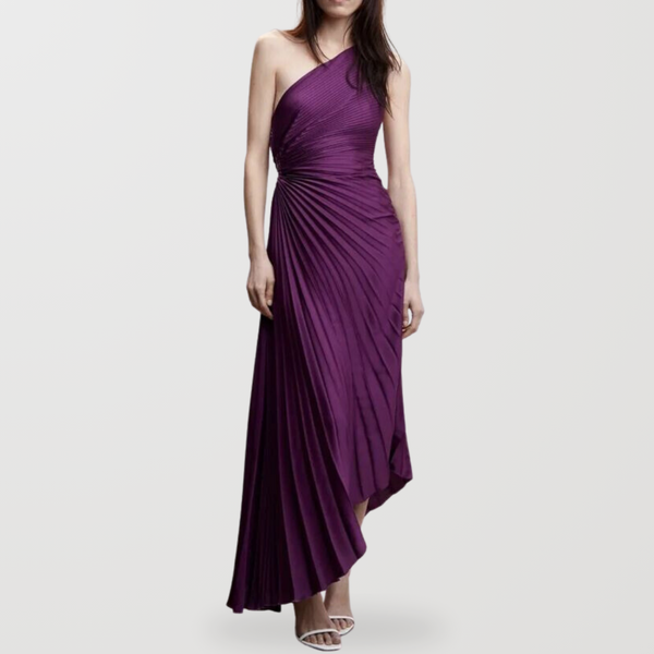 One shoulder dress purple best sale