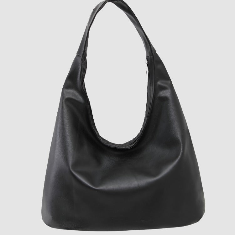 Black Leather Tote Handbag