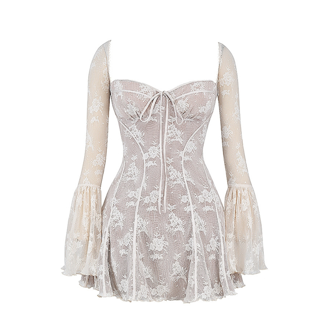Off White Vintage Lace Corset Dress