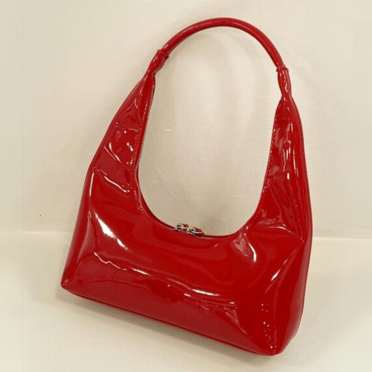 Red Retro Baguette Bag