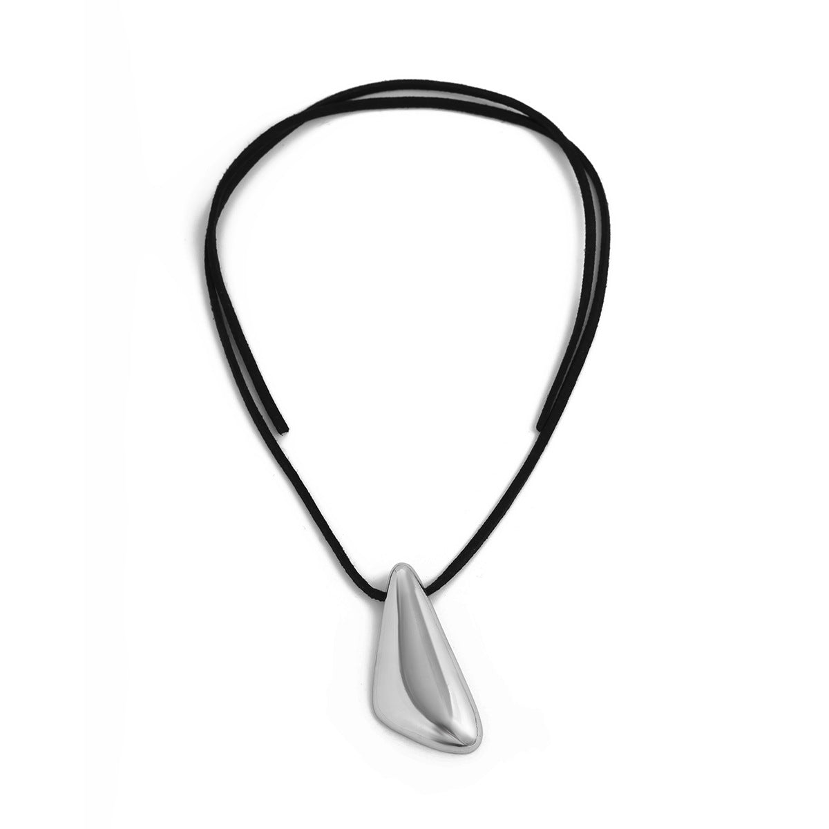Metal Drop Pendant Wax String Necklace