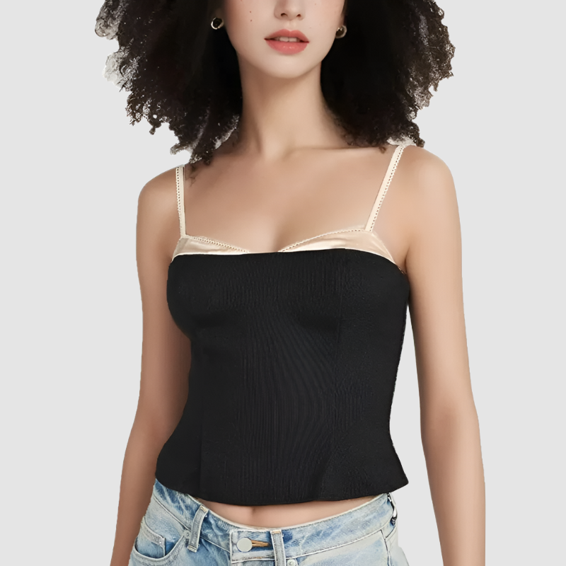 Black And White Two-Tone Top