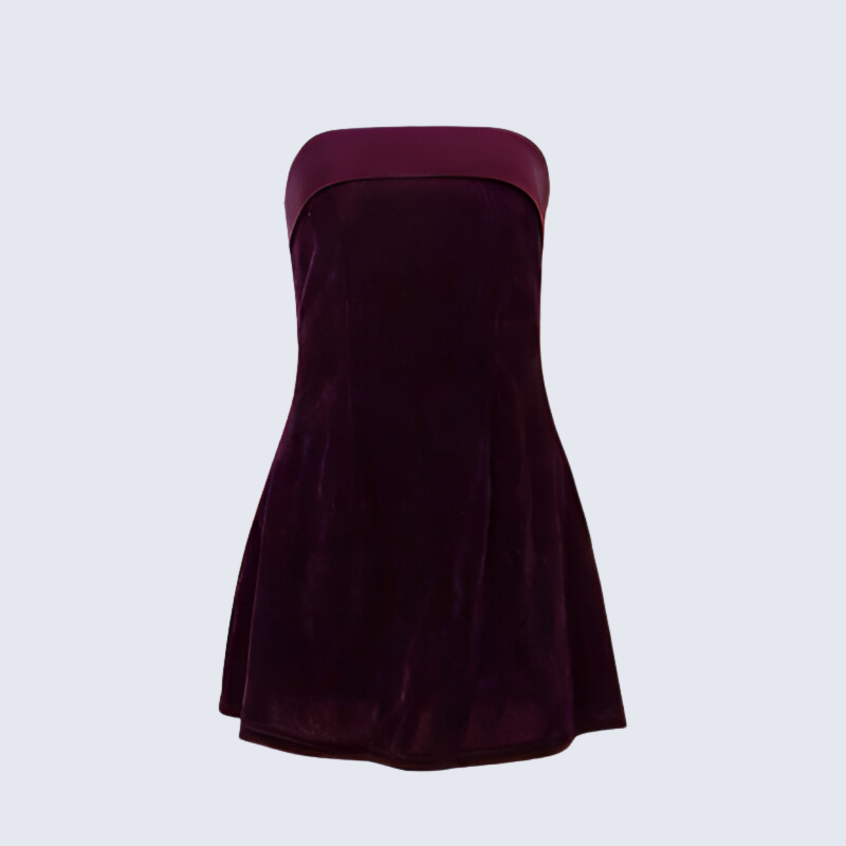 Burgundy Strapless Velvet Mini Dress