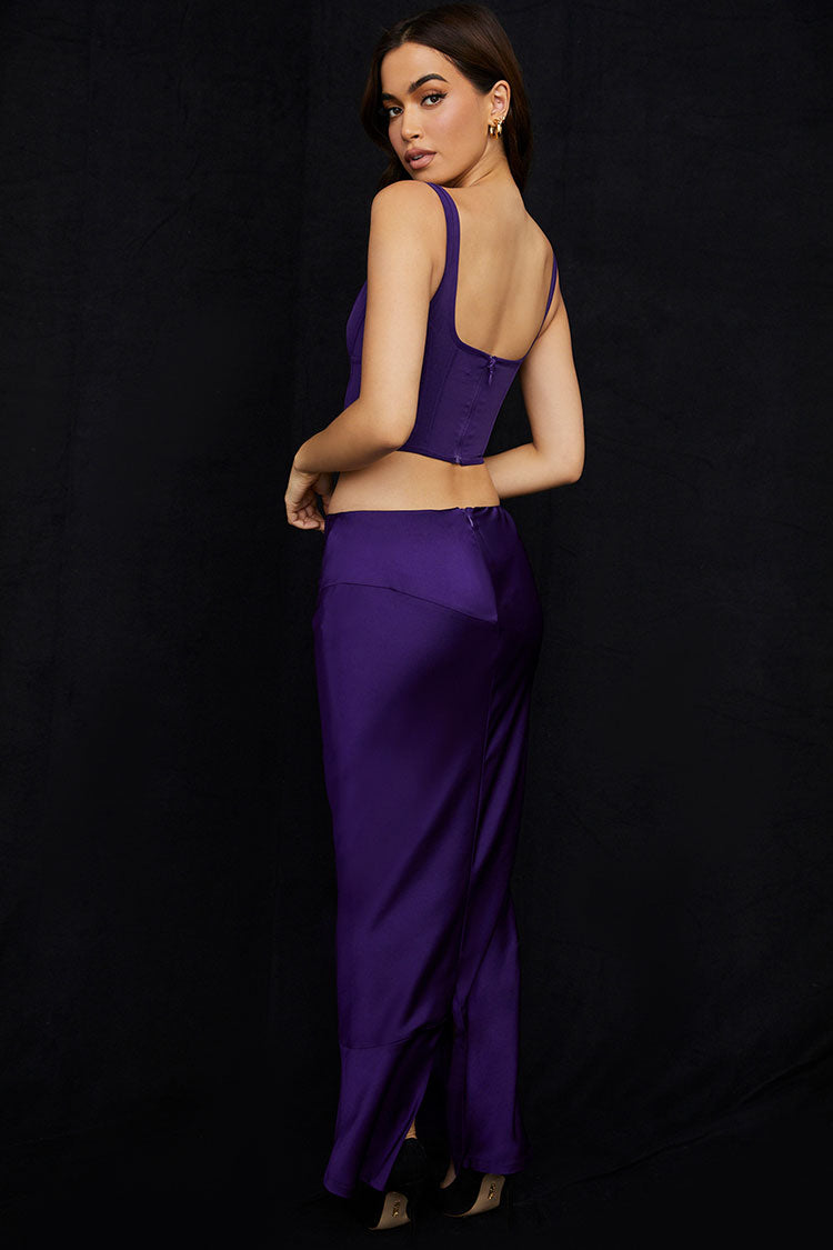 Purple 2 Piece Corset & Skirt Set