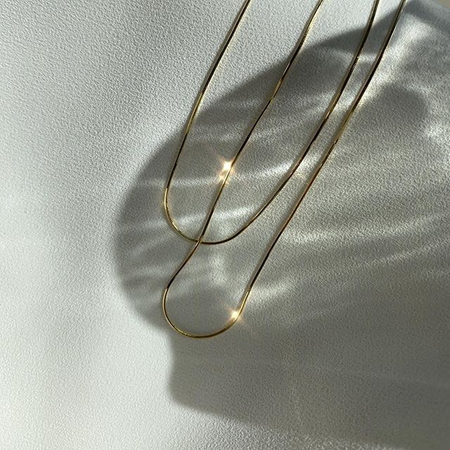 Double Layered Minimalist Gold Necklace – ADONIS BOUTIQUE