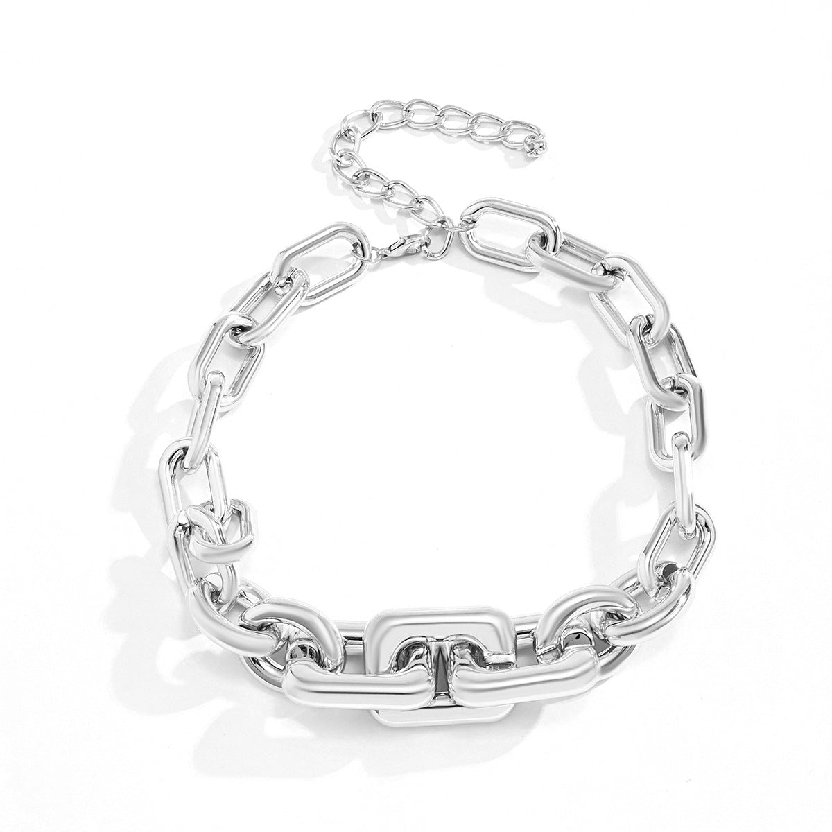 Stylish Chunky Geometric Chain Necklace.