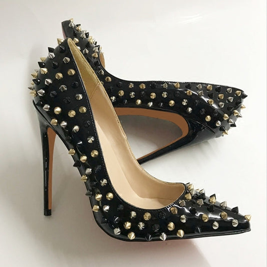 Black Fully Studded Pumps