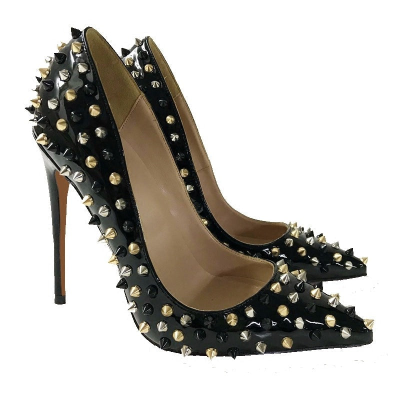 Black Fully Studded Pumps