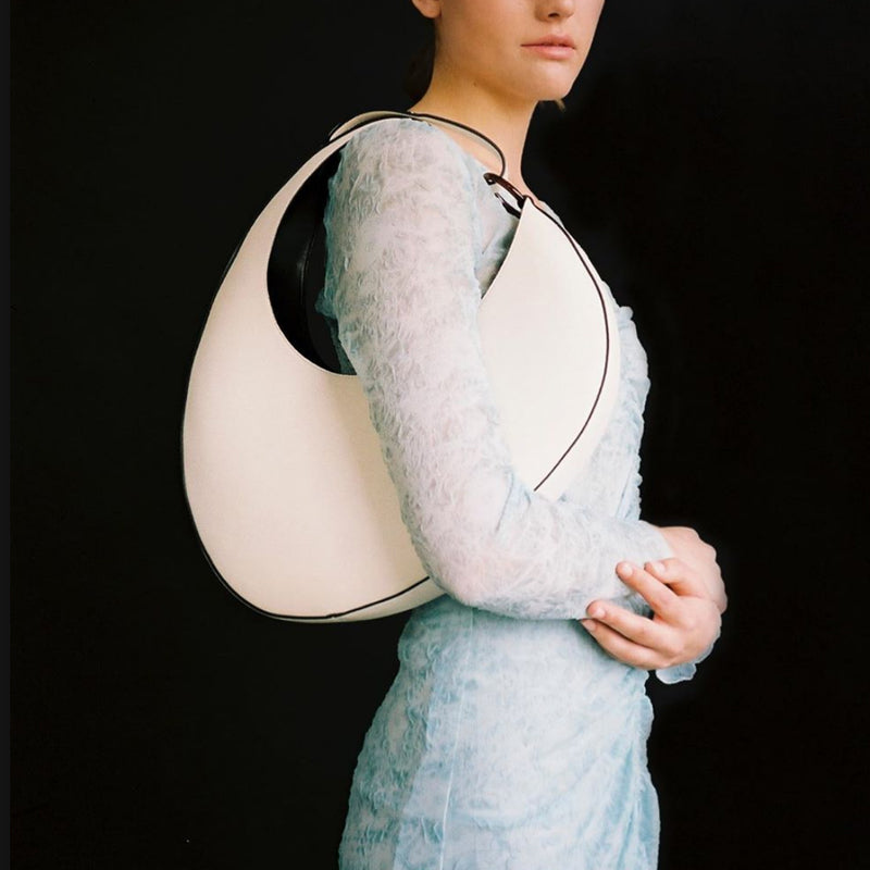 White Moon Bag With A Ring Strap