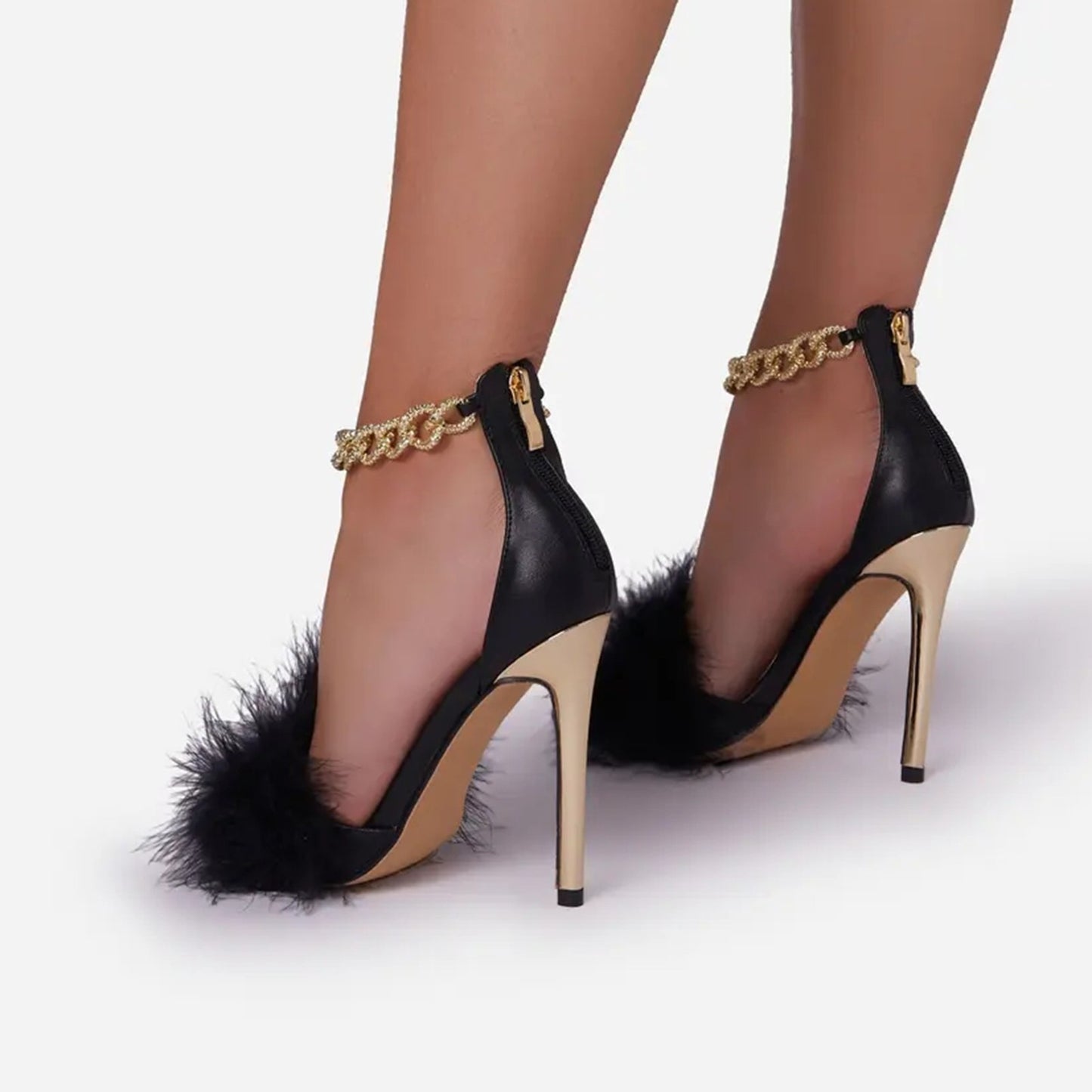 White Patent Heels - Feather High Heel Sandals - Stiletto Heels - Lulus