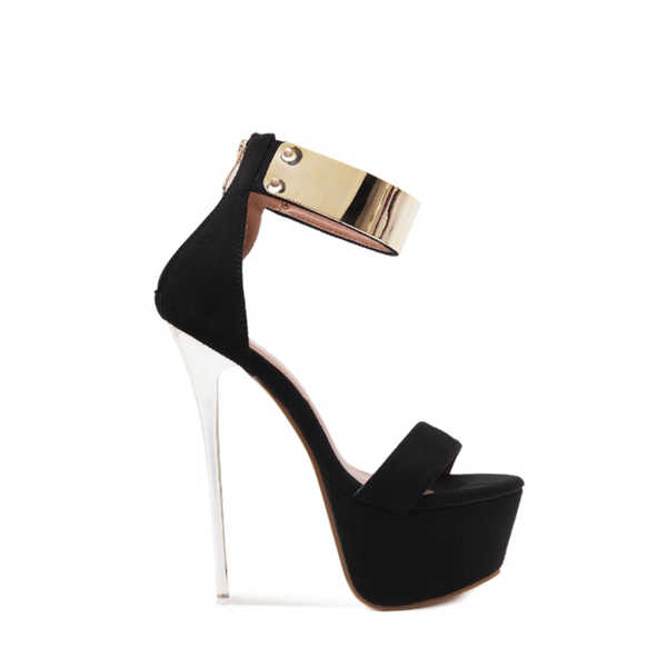 Shops black and gold heels