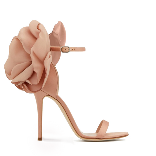 Nude Rose Ankle Strap High Heels