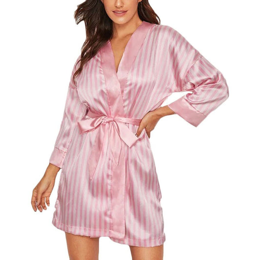 Sexy Striped Pink Robe (S-3XL)