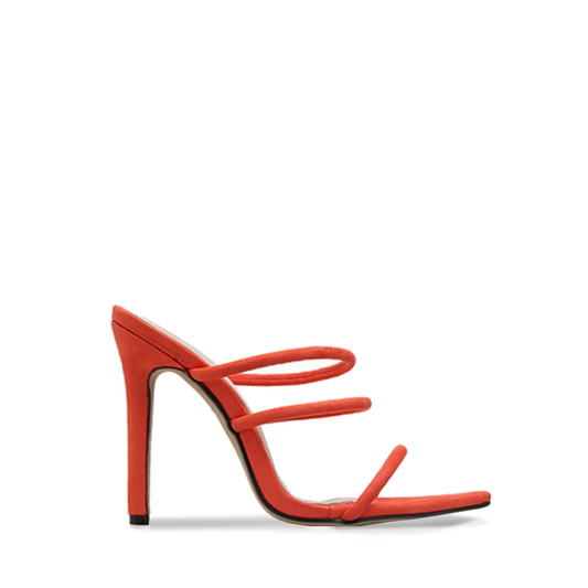 Orange Pointed Toe Strappy Sandals