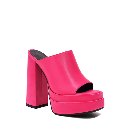 Pink High-heel platform Slip On Mules